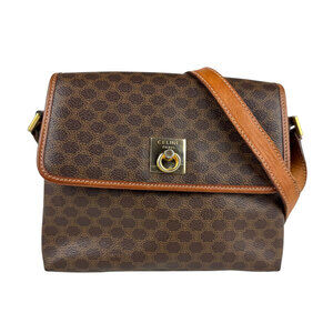 Celine Shoulder Bag Brown Macadam Coated Canvas